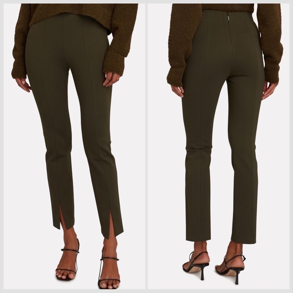 TIBI Dark Green Bond Stretch Knit Leggings Sz 4